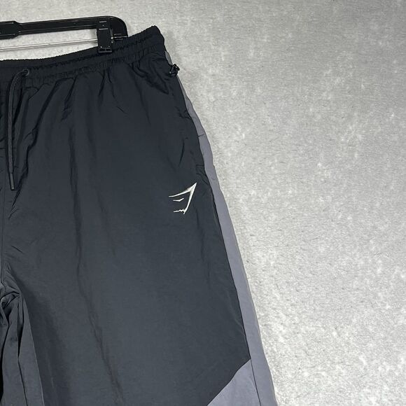 Gymshark Track Pants Joggers Mens Size XXL Black Gray Nylon Cotton Pockets - Picture 3 of 14